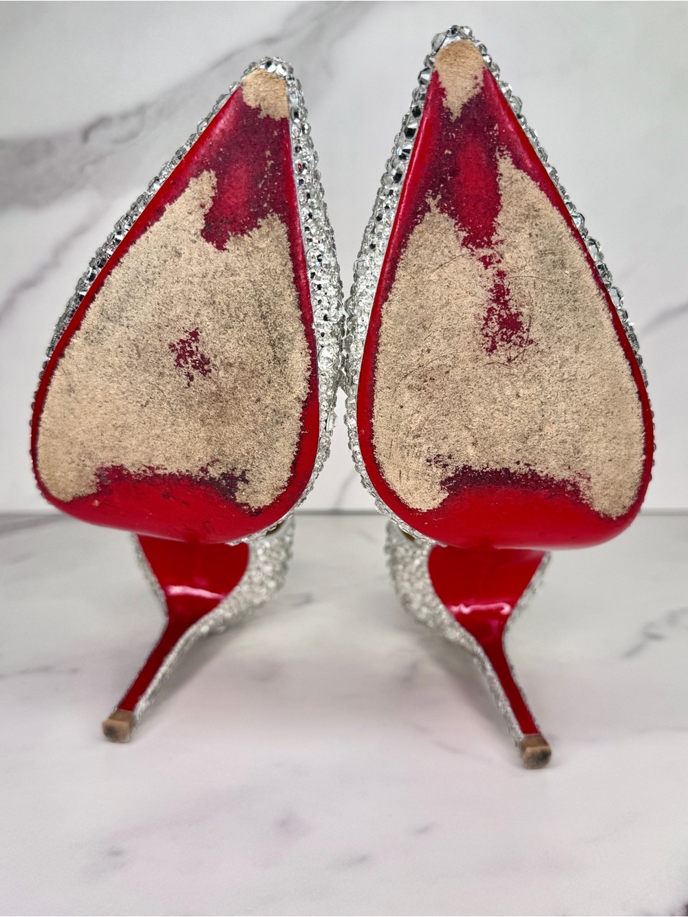 Christian Louboutin Iriza Silver Strass Crystal Heels Size 36.5 / 6.5 - Picture 16 of 16
